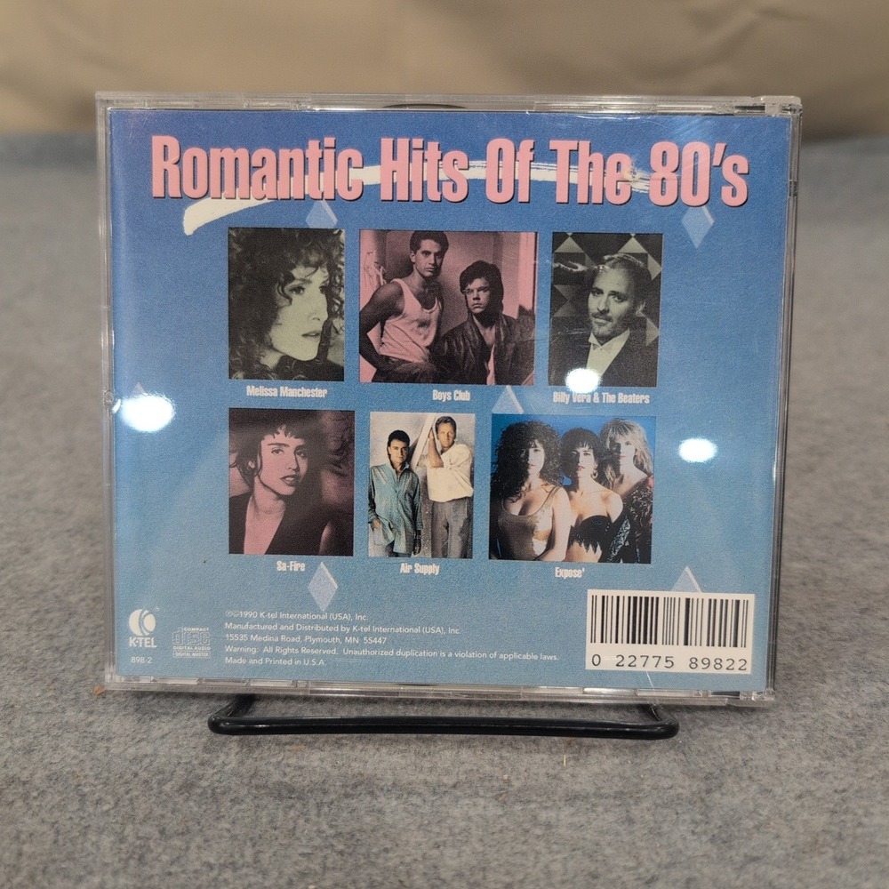 Romantic Hits Of The‎ 80's Various Artists K-tel CD 898-2 Air Supply Expose 1990 - Picture 2 of 2